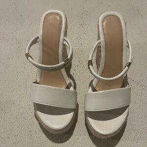 White Wedge Sandals